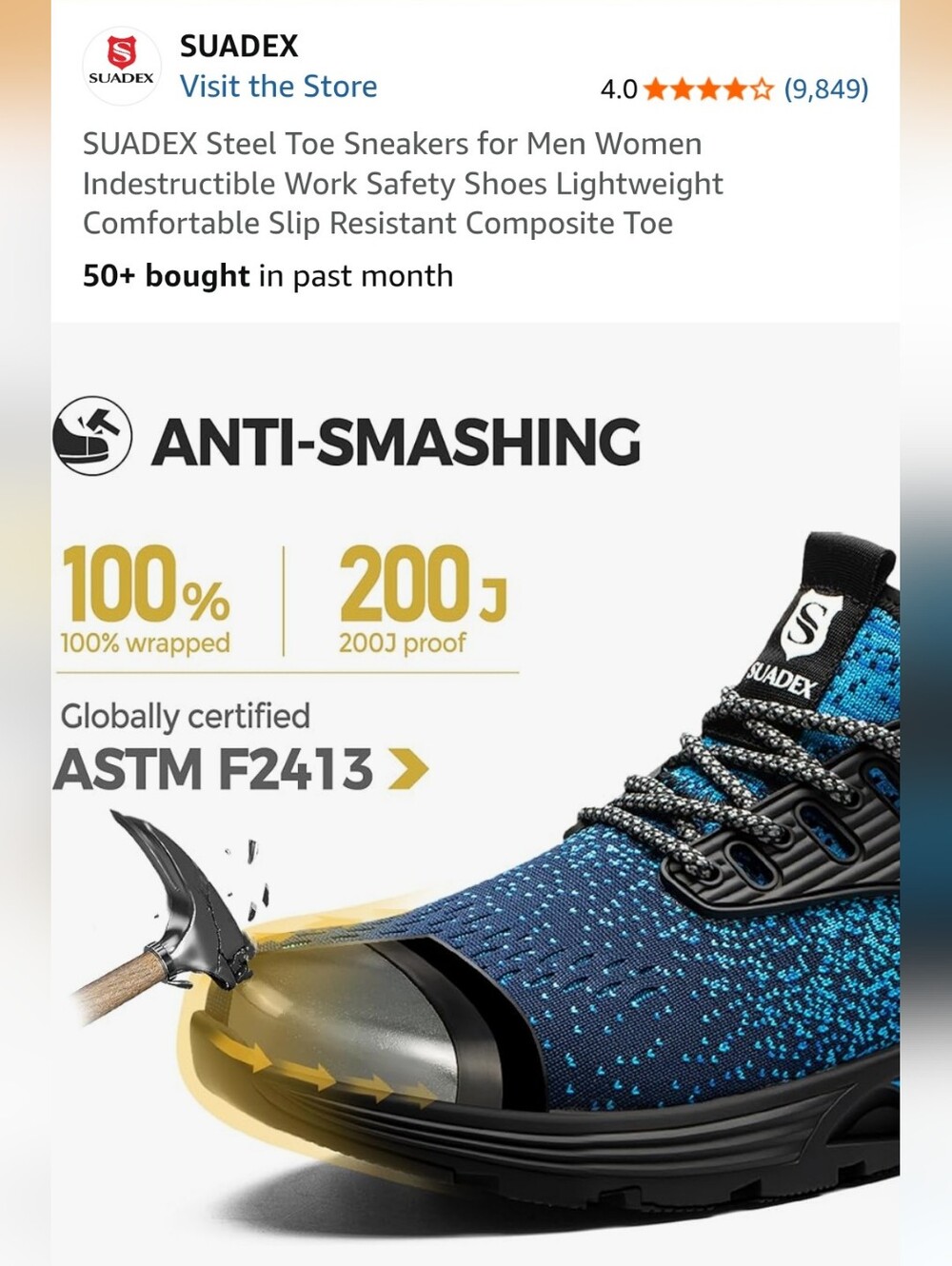 SUADEX Steel Toe Sneakers for Men - Picture 10 of 13